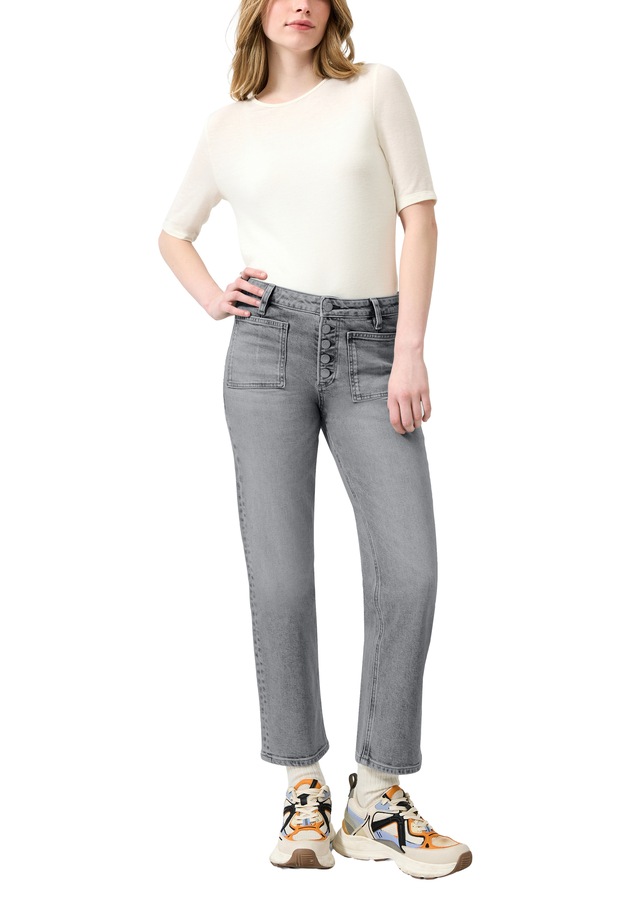 QS Bootcut-Jeans mit Stretch und aufgesetzten Taschen