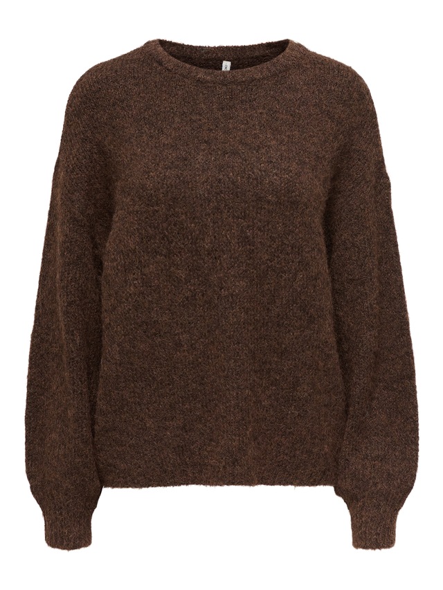ONLY Strickpullover »ONLNELLIE LS O-NECK KNT NOOS« Materialmix, regular fit