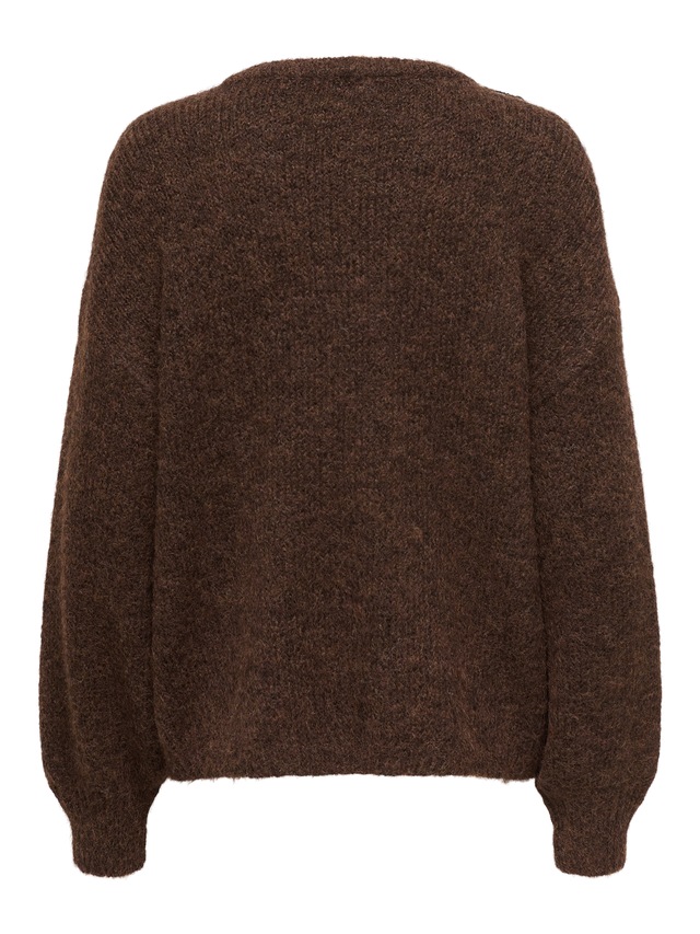 ONLY Strickpullover »ONLNELLIE LS O-NECK KNT NOOS« Materialmix, regular fit