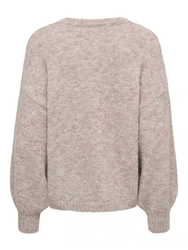ONLY Strickpullover »ONLNELLIE LS O-NECK KNT NOOS« Materialmix, regular fit