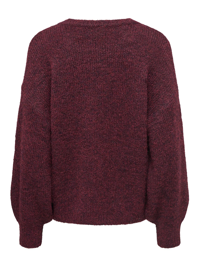 ONLY Strickpullover »ONLNELLIE LS O-NECK KNT NOOS« Materialmix, regular fit