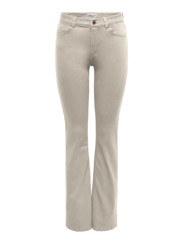 ONLY Bootcuthose »ONLBLUSH MID FLARED COLOUR PANT PNT NOOS« Baumwollmischung, bootcut fit