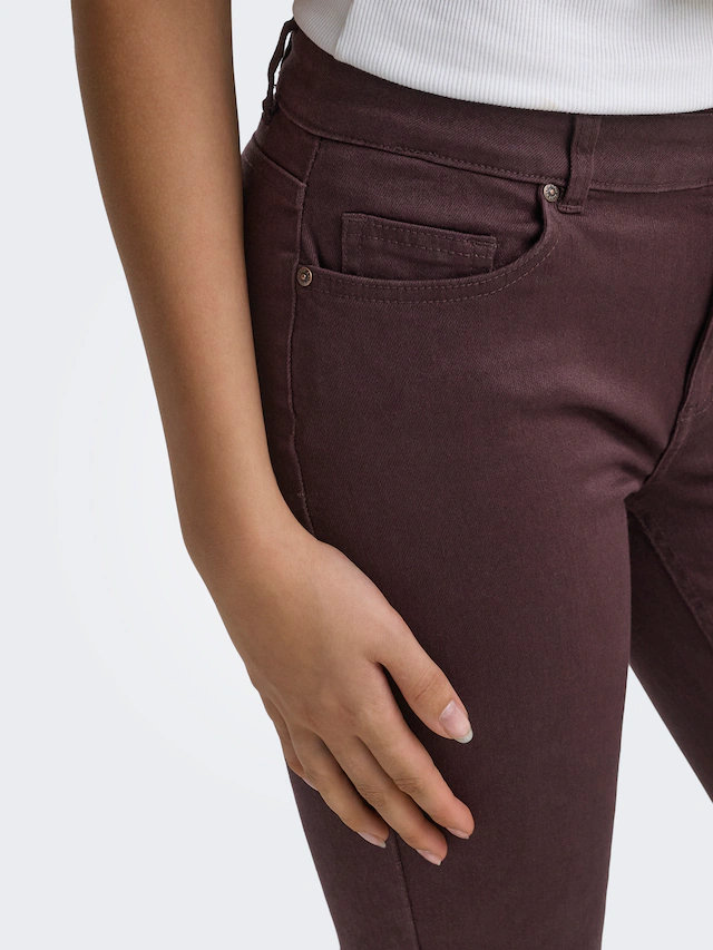 ONLY Bootcuthose »ONLBLUSH MID FLARED COLOUR PANT PNT NOOS« Baumwollmischung, bootcut fit