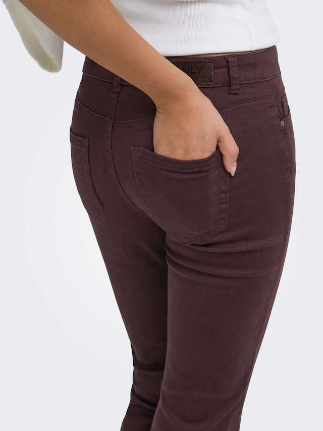ONLY Bootcuthose »ONLBLUSH MID FLARED COLOUR PANT PNT NOOS« Baumwollmischung, bootcut fit