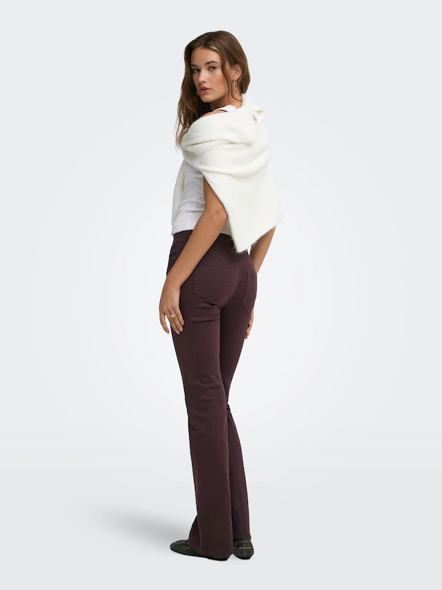 ONLY Bootcuthose »ONLBLUSH MID FLARED COLOUR PANT PNT NOOS« Baumwollmischung, bootcut fit
