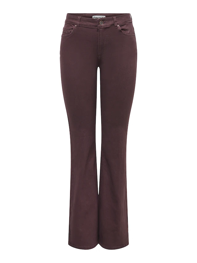 ONLY Bootcuthose »ONLBLUSH MID FLARED COLOUR PANT PNT NOOS« Baumwollmischung, bootcut fit