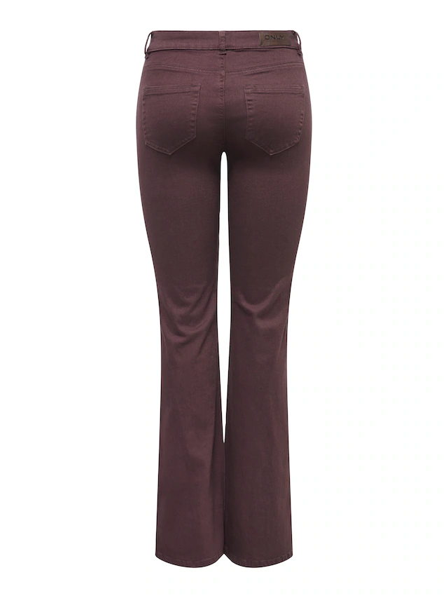 ONLY Bootcuthose »ONLBLUSH MID FLARED COLOUR PANT PNT NOOS« Baumwollmischung, bootcut fit