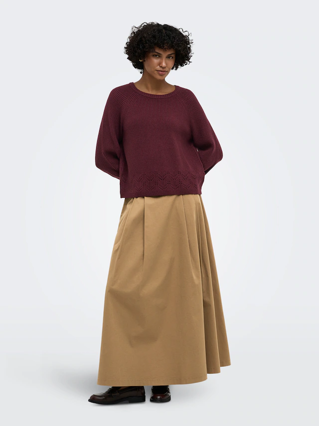 ONLY Strickpullover »ONLPRINCESS LS O-NECK DETAIL KNT« Viskosemischung, regular fit