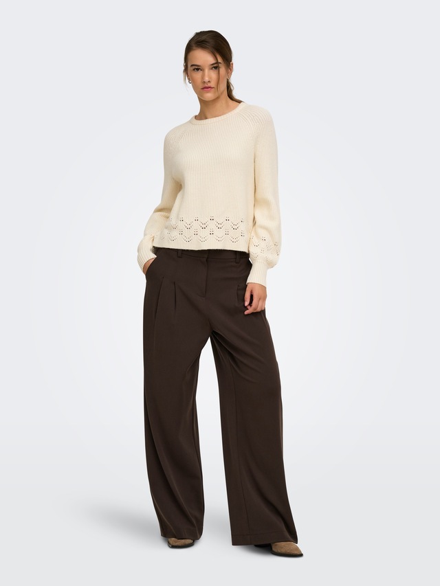 ONLY Strickpullover »ONLPRINCESS LS O-NECK DETAIL KNT« Viskosemischung, regular fit