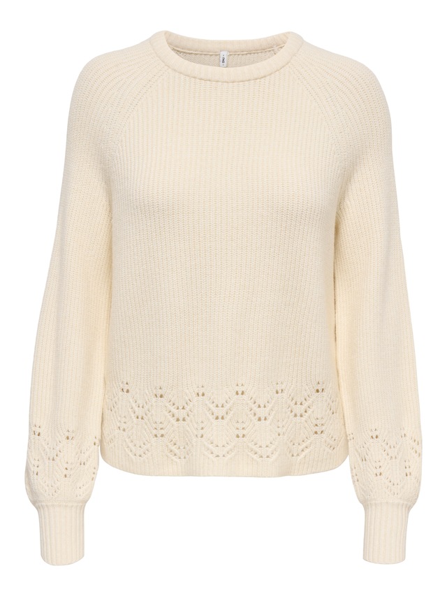 ONLY Strickpullover »ONLPRINCESS LS O-NECK DETAIL KNT« Viskosemischung, regular fit