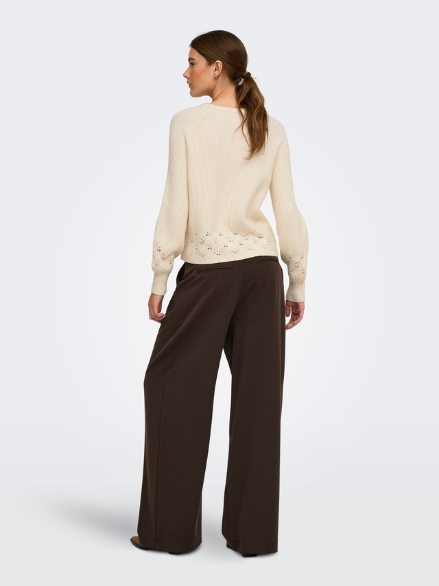 ONLY Strickpullover »ONLPRINCESS LS O-NECK DETAIL KNT« Viskosemischung, regular fit