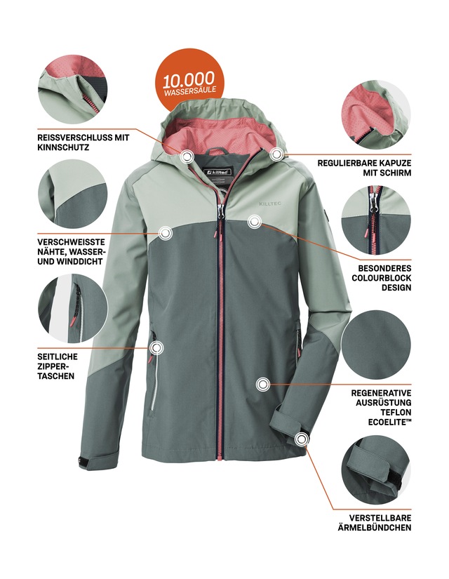 Killtec Funktionsjacke »KOS 158 GRLS JCKT« Wind- und wasserdichte Mädchenjacke mit Teflon EcoElite™