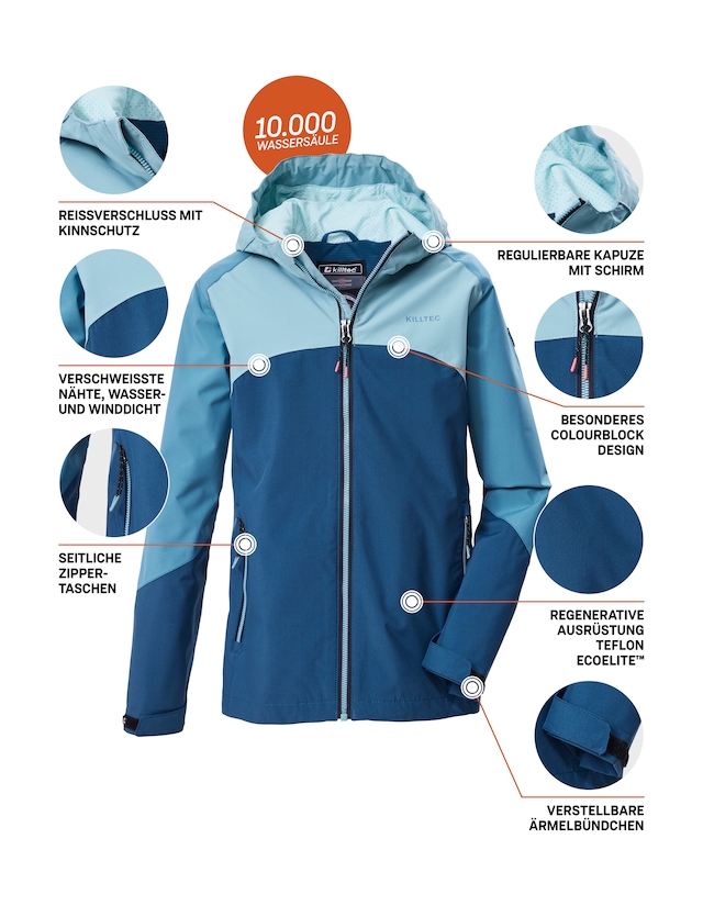 Killtec Funktionsjacke »KOS 158 GRLS JCKT« Wind- und wasserdichte Mädchenjacke mit Teflon EcoElite™