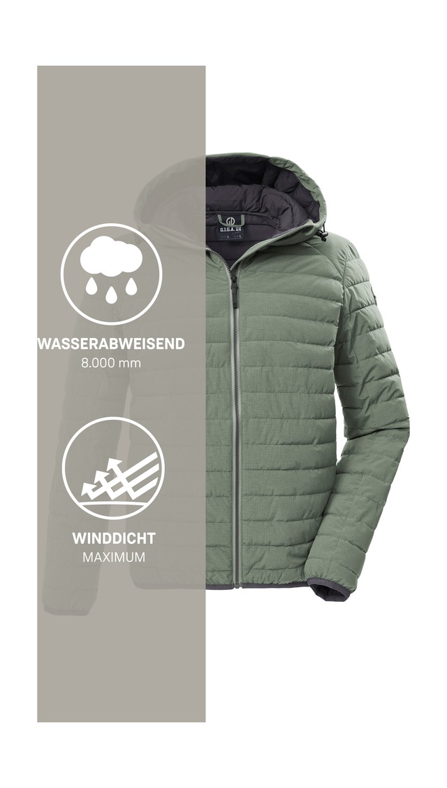 G.I.G.A. DX by killtec Steppjacke »GS 86 MN QLTD JCKT« Schmale, wasserabweisende Herren Steppjacke mit abnehmbarer Kapuze