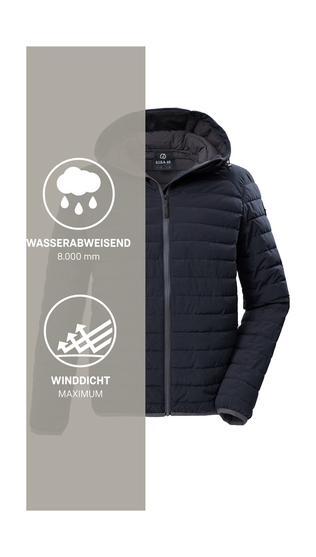 G.I.G.A. DX by killtec Steppjacke »GS 86 MN QLTD JCKT« Schmale, wasserabweisende Herren Steppjacke mit abnehmbarer Kapuze