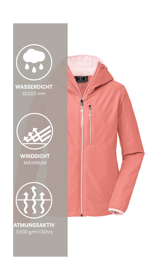 Killtec Funktionsjacke »KOS 73 WMN JCKT« Wind- und wasserdicht, atmungsaktiv, packbar, verstellbar