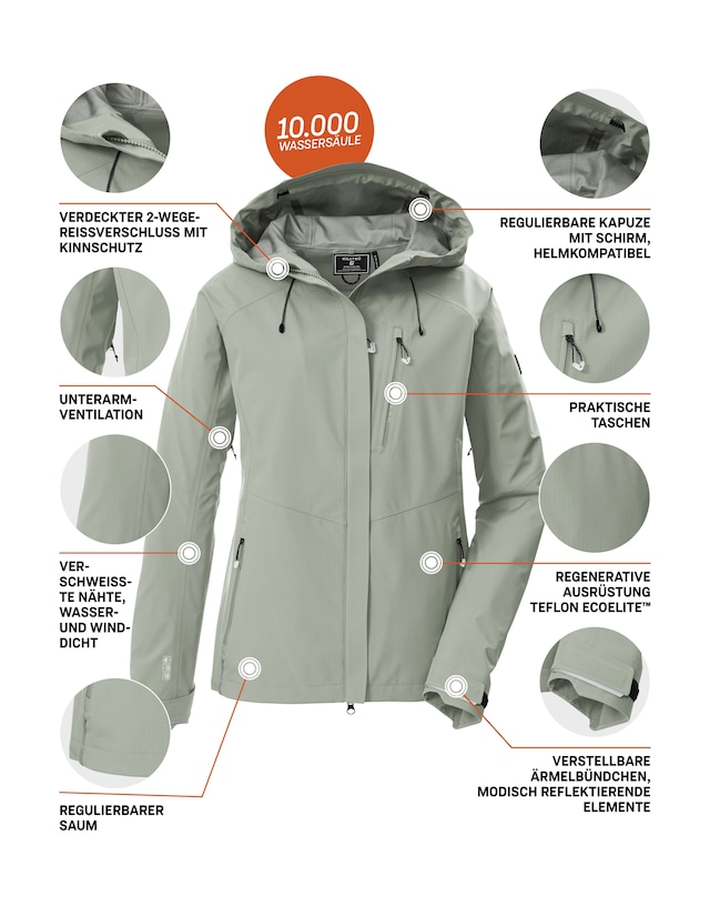 Killtec Funktionsjacke »KOS 67 WMN JCKT« Wasser- und winddichte, atmungsaktive 3-Lagen Jacke