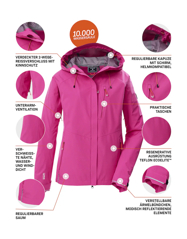 Killtec Funktionsjacke »KOS 67 WMN JCKT« Wasser- und winddichte, atmungsaktive 3-Lagen Jacke