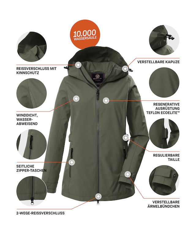 G.I.G.A. DX by killtec Funktionsjacke »GS 114 WMN JCKT« Atmungsaktiv, winddicht, wasserabweisend, Teflon EcoElite™