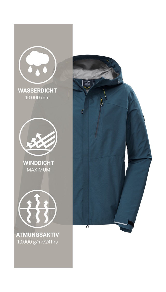Killtec Funktionsjacke »KOS 27 MN JCKT« Leichte, wasserdichte, atmungsaktive 3-Lagen Funktionsjacke
