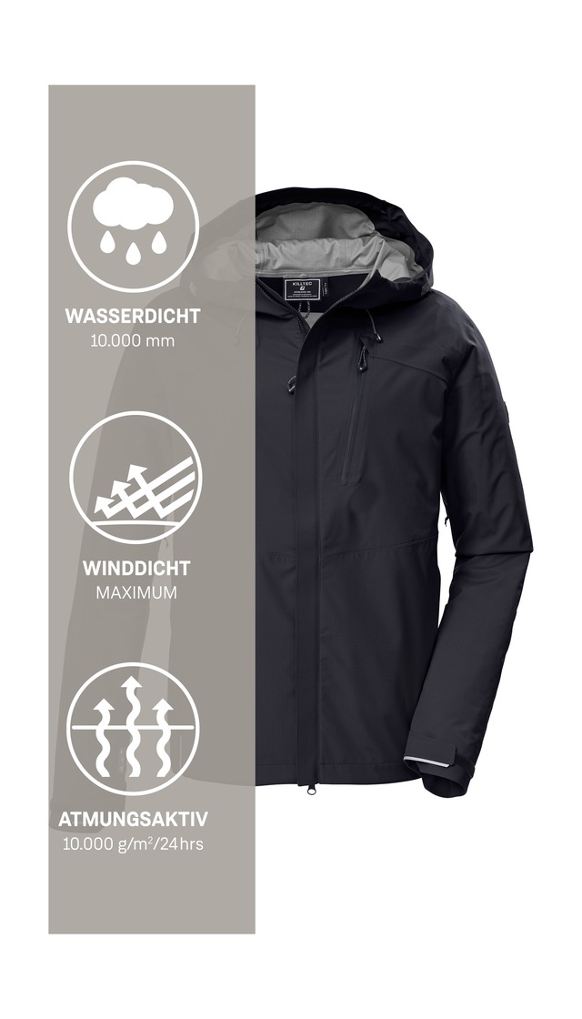 Killtec Funktionsjacke »KOS 27 MN JCKT« Leichte, wasserdichte, atmungsaktive 3-Lagen Funktionsjacke