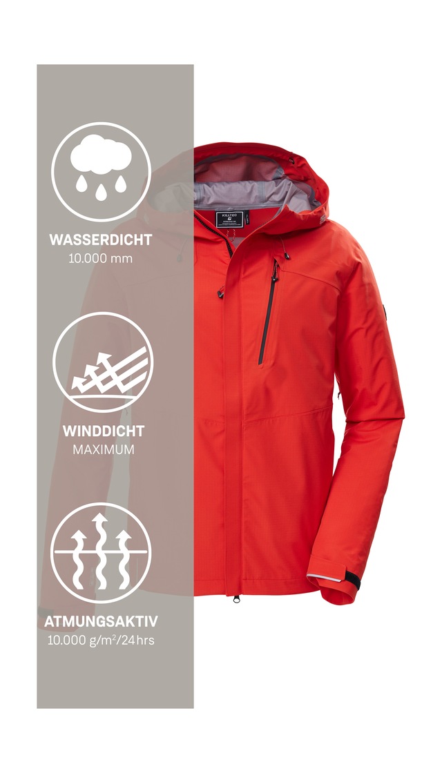 Killtec Funktionsjacke »KOS 27 MN JCKT« Leichte, wasserdichte, atmungsaktive 3-Lagen Funktionsjacke
