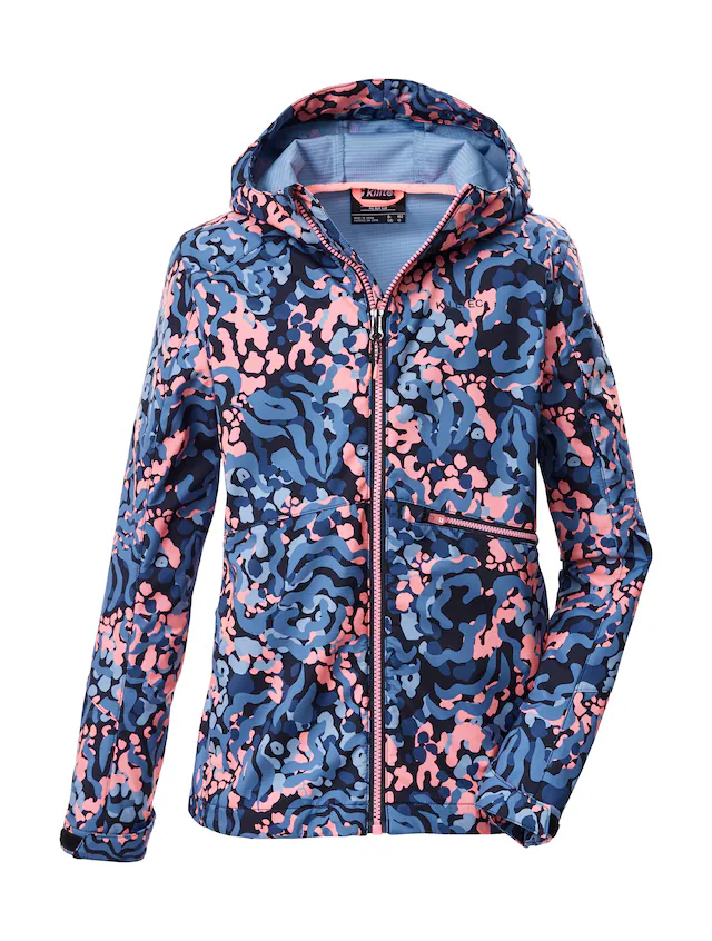 Killtec Softshelljacke »KOS 154 GRLS SFTSHLL JCKT« Wind- und wasserabweisende Kinderjacke mit buntem Print