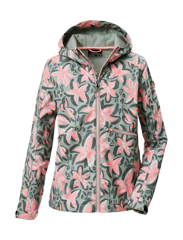 Killtec Softshelljacke »KOS 154 GRLS SFTSHLL JCKT« Wind- und wasserabweisende Kinderjacke mit buntem Print