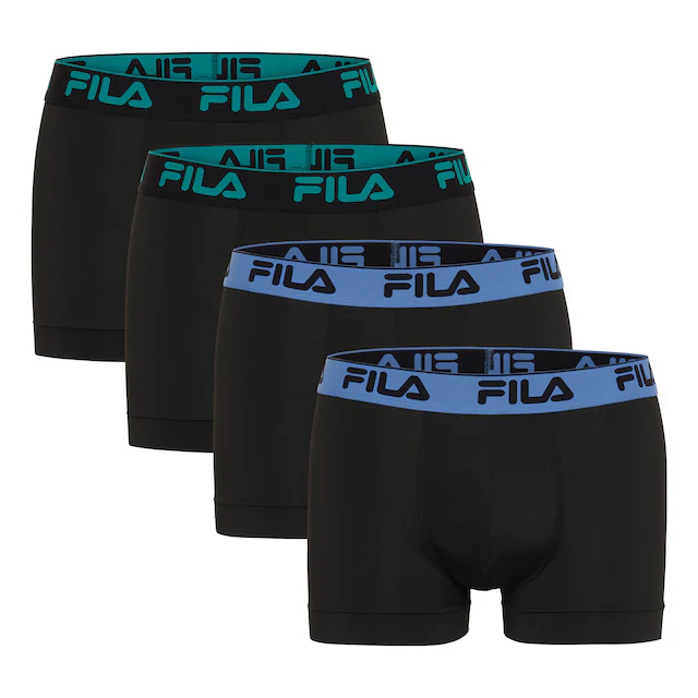 Fila Boxer 4er Pack, ohne Eingriff, mit farbigem Logobund, Multipack
