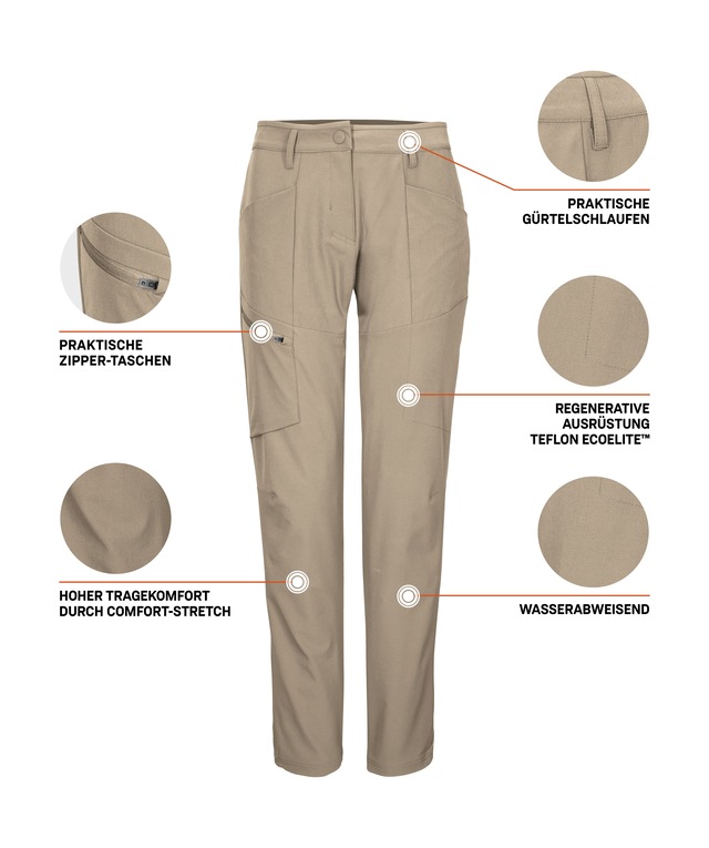 Killtec Funktionshose »KOS 90 WMN PNTS« Wasserabweisend, Comfort-Stretch und Zippertaschen