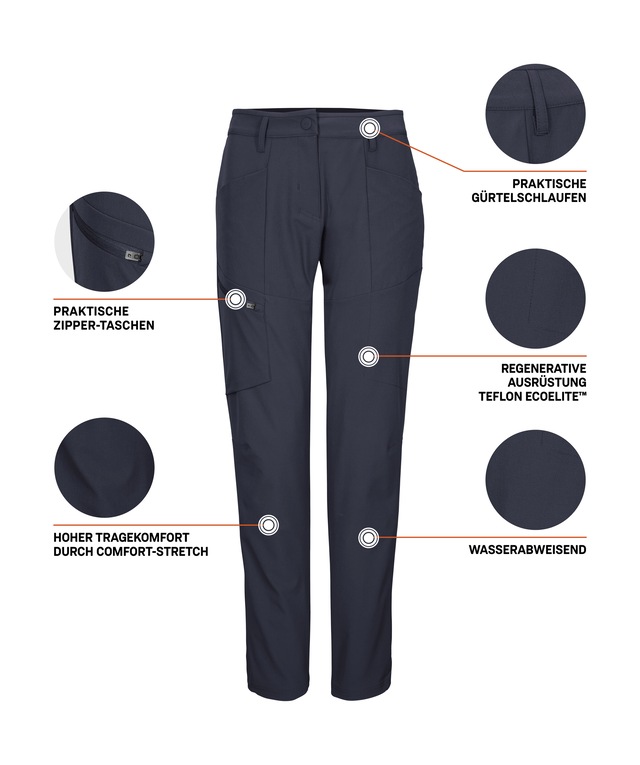 Killtec Funktionshose »KOS 90 WMN PNTS« Wasserabweisend, Comfort-Stretch und Zippertaschen