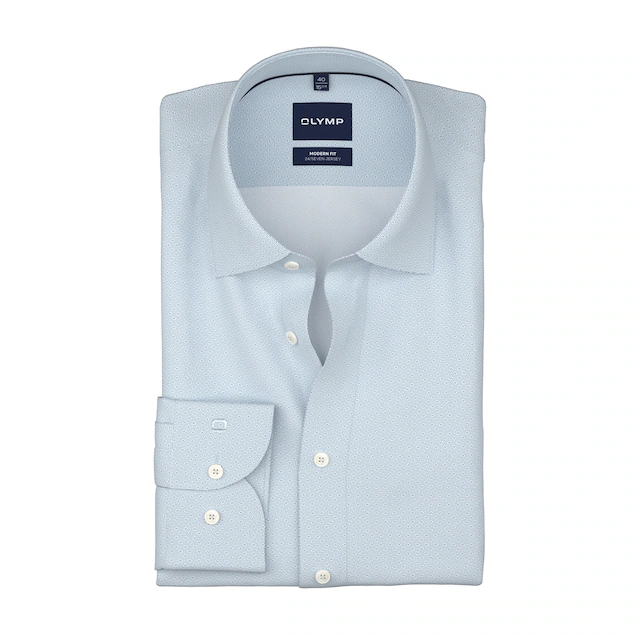 OLYMP Langarmhemd »Luxor 24/Seven Jersey« Businesshemd, New-Kentkragen, Modern Fit