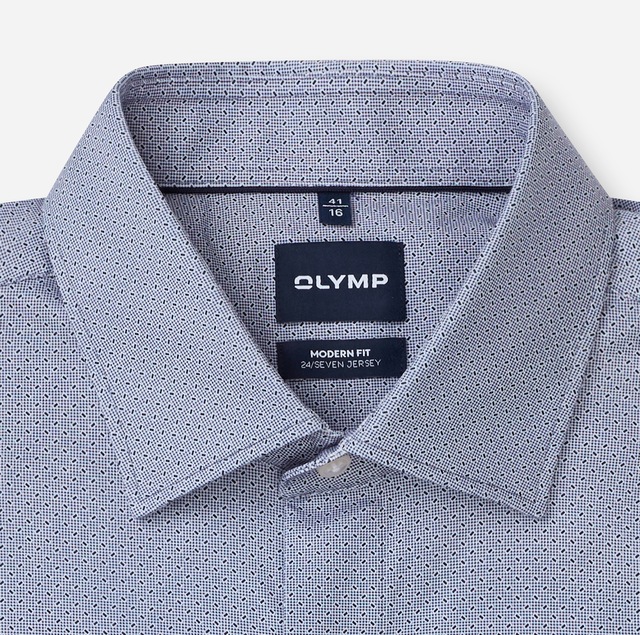 OLYMP Langarmhemd »Luxor 24/Seven Jersey« Businesshemd, New-Kentkragen, Modern Fit