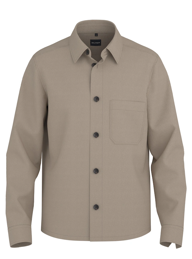 OLYMP Langarmhemd »Casual« aus Cord, Overshirt, Kentkragen
