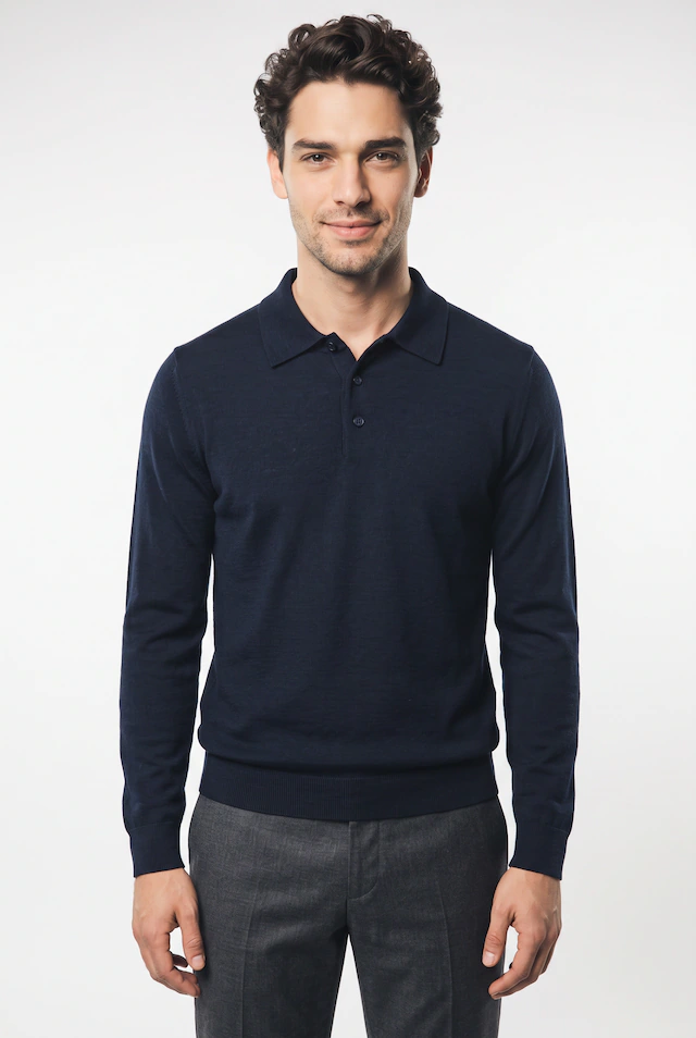 OLYMP Polokragenpullover »Casual« regular fit aus reiner Wolle