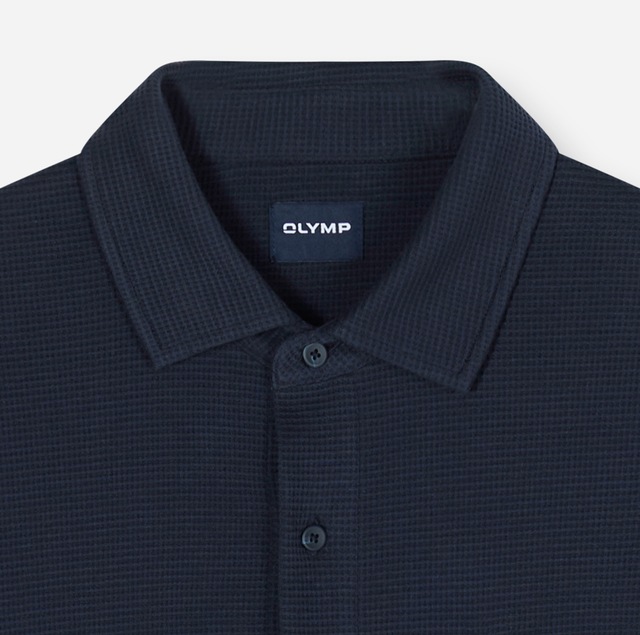 OLYMP Langarm-Poloshirt »Casual« mit Waffle-Struktur