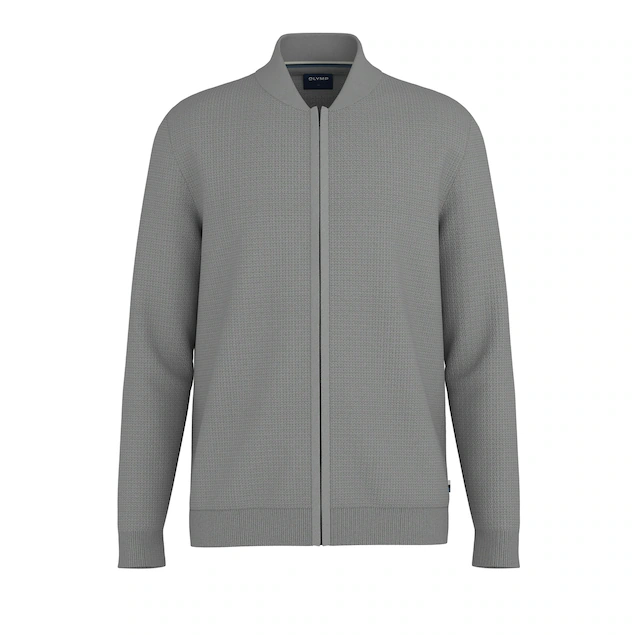 OLYMP Cardigan »Casual« Baumwollmix, Rippkragen, Regular Fit