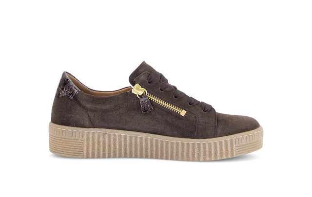 Gabor Plateausneaker Freizeitschuh, Halbschuh, Schnürschuh mit dezentem Fersenbesatz