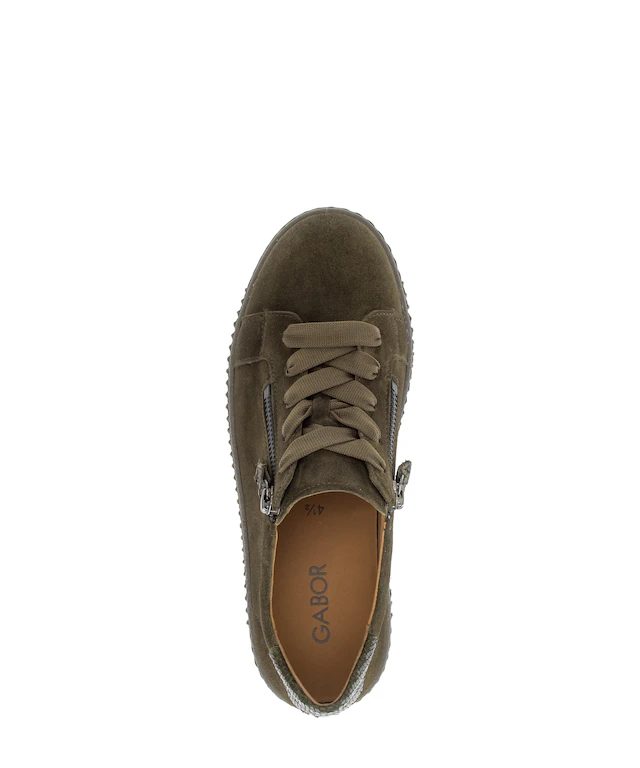 Gabor Plateausneaker Freizeitschuh, Halbschuh, Schnürschuh mit dezentem Fersenbesatz