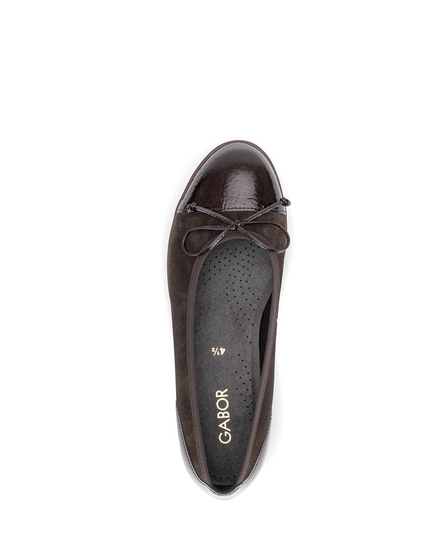 Gabor Ballerina Blockabsatz, Businessmode, Schlüpfschuh mit Zierschleife