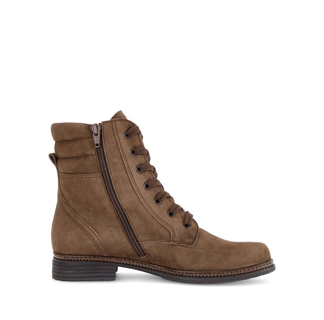 Gabor Schnürstiefelette Blockabsatz, Schnürboots mit gepolstertem Schaftrand