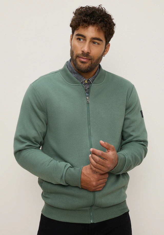 Bruno Banani Sweatjacke mit Stehkragen, aus Polyester und Baumwolle