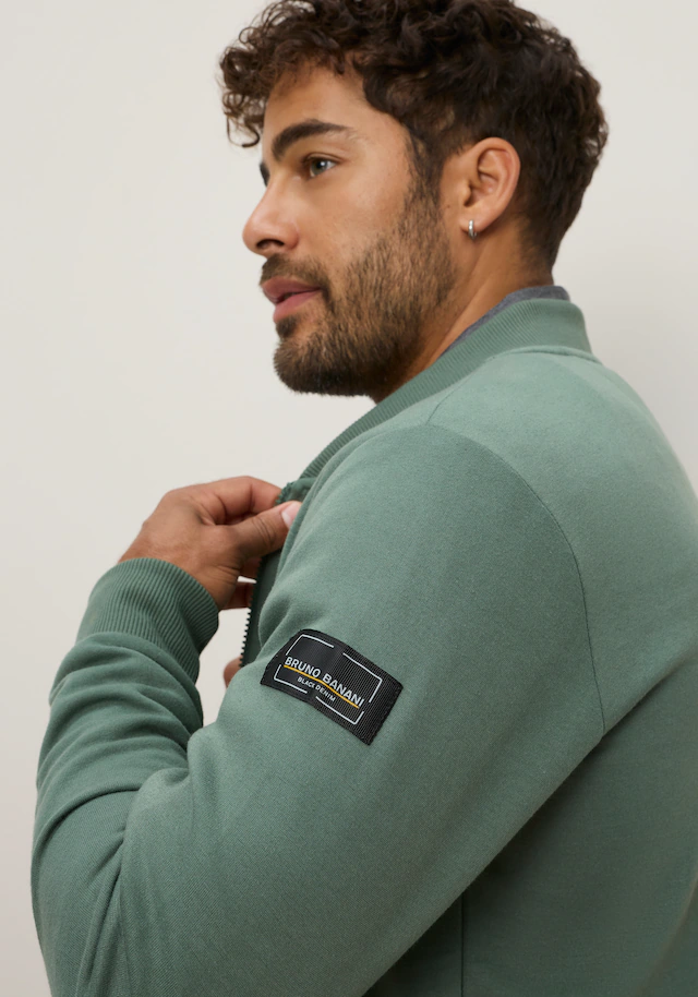 Bruno Banani Sweatjacke mit Stehkragen, aus Polyester und Baumwolle