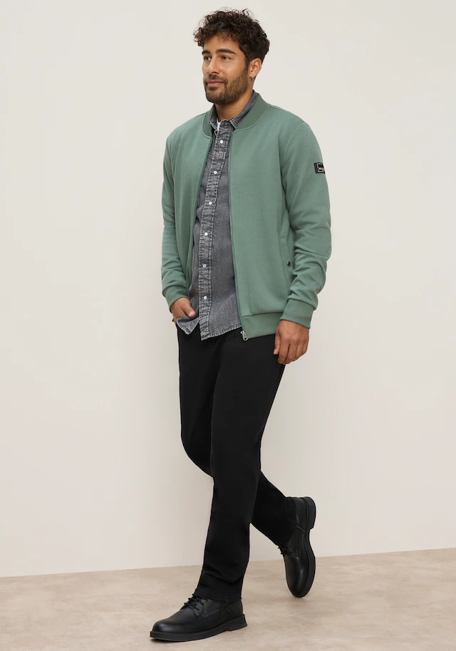 Bruno Banani Sweatjacke mit Stehkragen, aus Polyester und Baumwolle