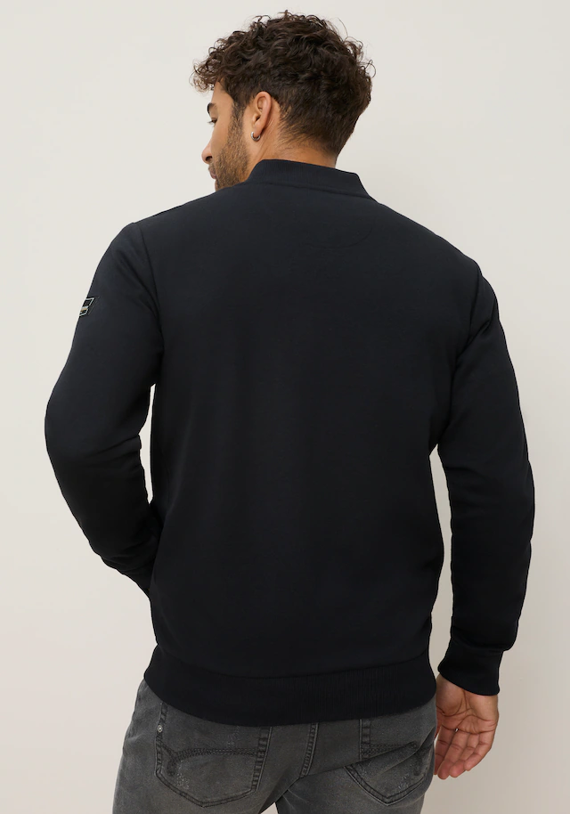 Bruno Banani Sweatjacke mit Stehkragen, aus Polyester und Baumwolle