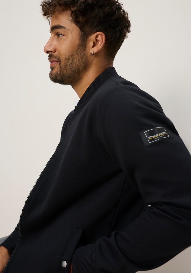 Bruno Banani Sweatjacke mit Stehkragen, aus Polyester und Baumwolle