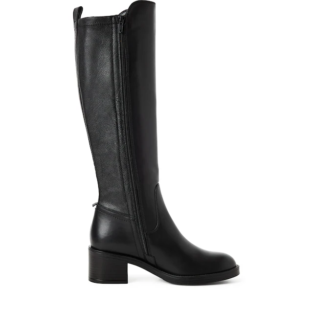 Tamaris Stiefel Blockabsatz, Langschaftstiefel mit T-Logoprägung