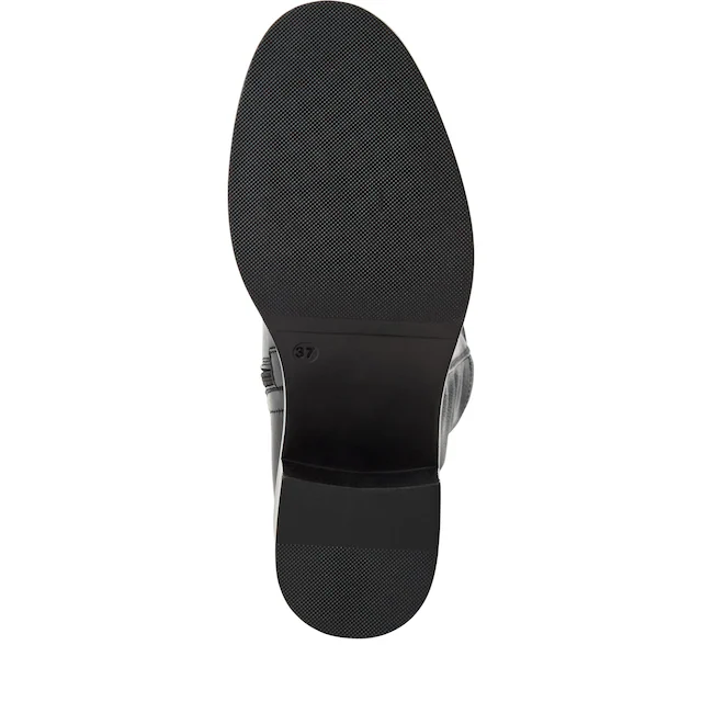 Tamaris Stiefel Blockabsatz, Langschaftstiefel mit T-Logoprägung