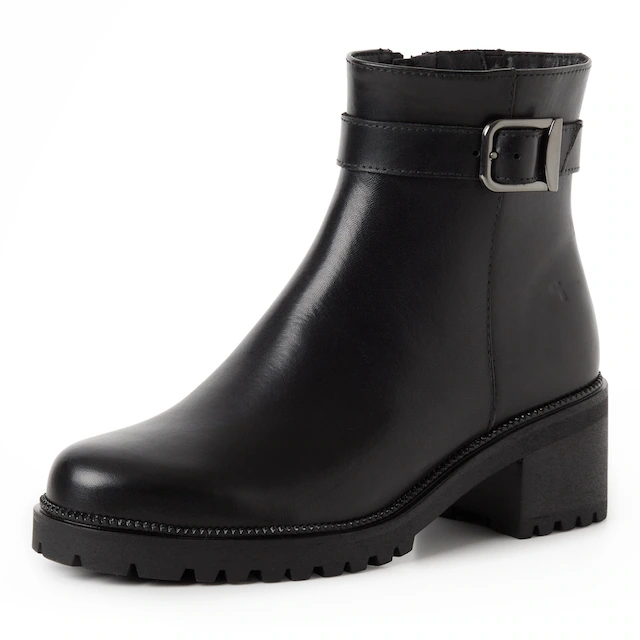 Tamaris Stiefelette Blockabsatz, Basic-Boots mit klassischer Zierschnalle