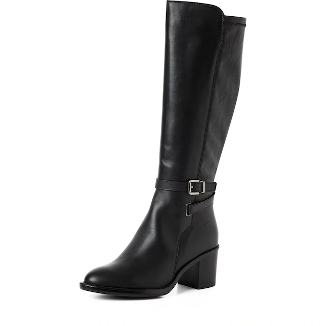 Tamaris Stiefel Blockabsatz, Langschaftstiefel mit modischer Zierschnalle